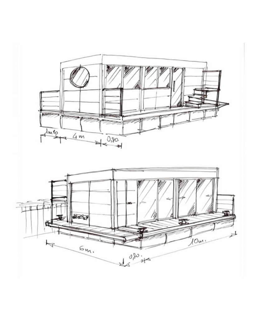 croquis lodge flottant