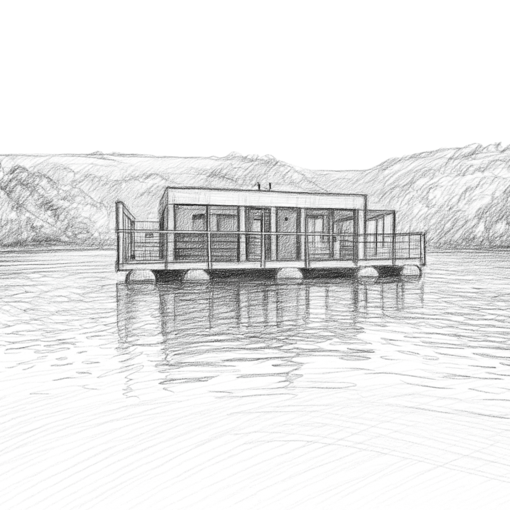 croquis ecolodge flottant